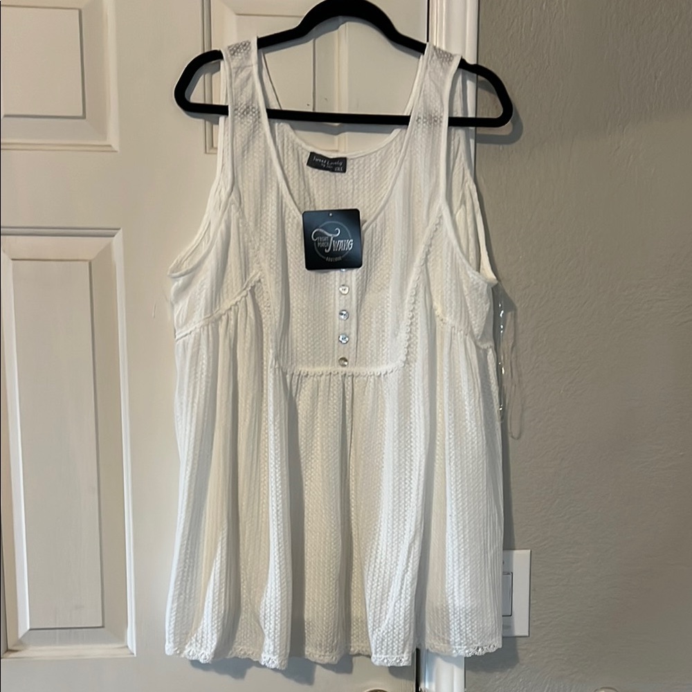 Torrid White Sleeveless Top